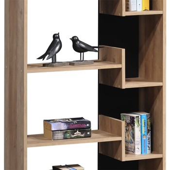 Βιβλιοθήκη Art Maison Kumiko φυσικό-ανθρακί 72x30x182.5εκ