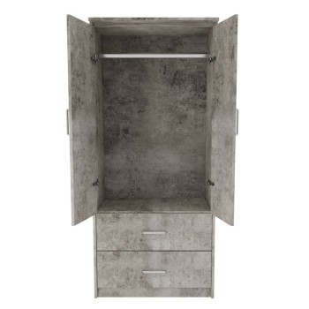Ντουλάπα ρούχων δίφυλλη Art Maison Αλεσσάντρια - Charcoal (81x57x183εκ)