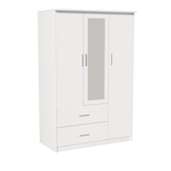 Ντουλάπα ρούχων τρίφυλλη Art Maison Αλεσσάντρια - White (120x57x183εκ)