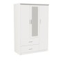 Ντουλάπα ρούχων τρίφυλλη Art Maison Αλεσσάντρια - White (120x57x183εκ)