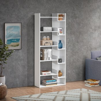 Βιβλιοθήκη Art Maison Kumiko σε λευκή απόχρωση 72x30x182.5εκ
