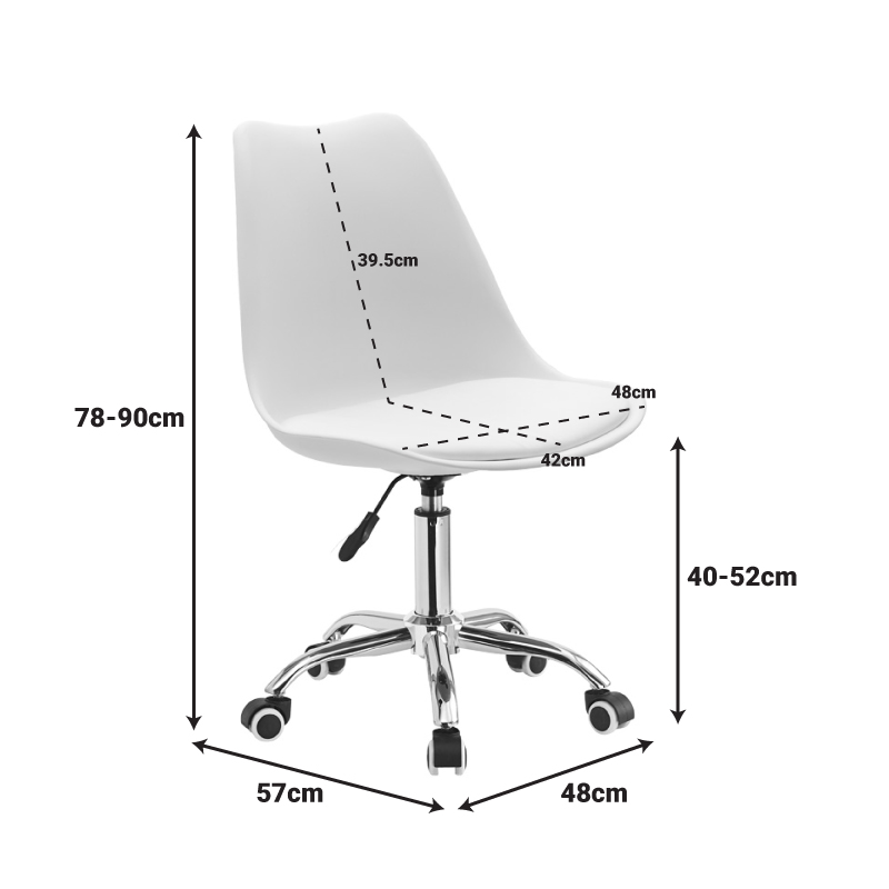 Καρέκλα γραφείου Art Maison Greco - Black (48x57x80-93εκ)