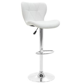Σκαμπό μπαρ Art Maison Trapani - White Silver (46x47x90-111εκ.)