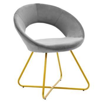 ΚΑΡΕΚΛΑ ART MAISON SABARA - GREY GOLD (65x60x82εκ.)