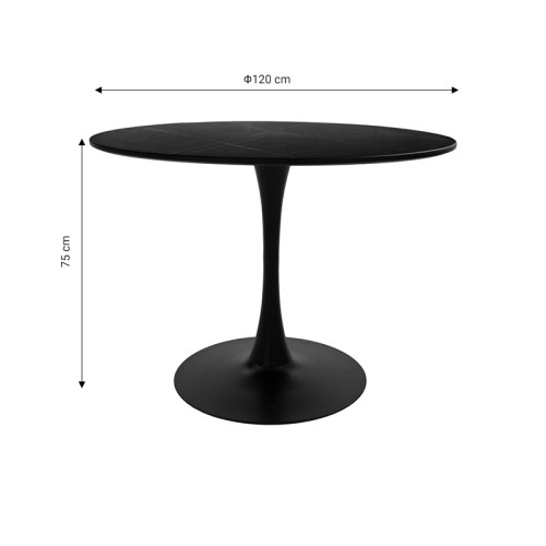 Τραπέζι Art Maison Velletri - Black (Φ120x75εκ)