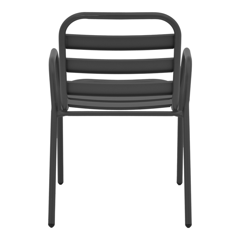 Πολυθρόνα Art Maison Barracuda στοιβαζόμενη ανθρακί μέταλλο με φέτες αλουμινίου 45x62x76εκ