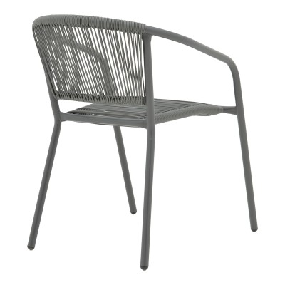 Πολυθρόνα Art Maison Arclight στοιβαζόμενη μέταλλο-pe rattan σε ανθρακί απόχρωση 54x63x74εκ
