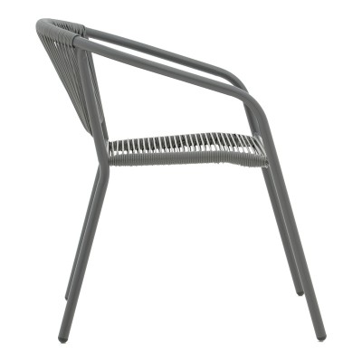 Πολυθρόνα Art Maison Arclight στοιβαζόμενη μέταλλο-pe rattan σε ανθρακί απόχρωση 54x63x74εκ