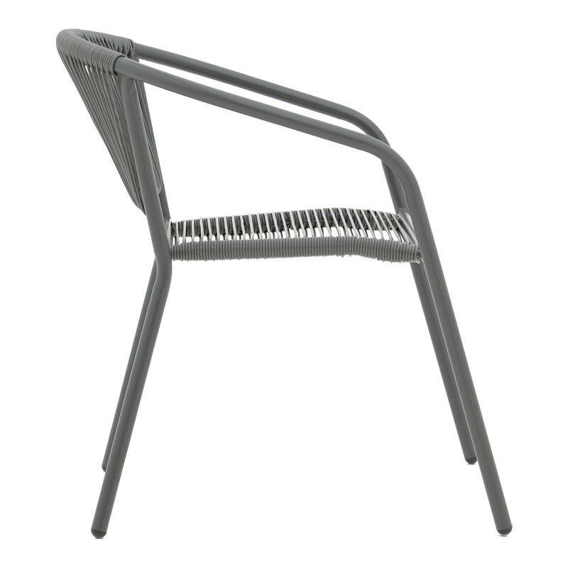 Πολυθρόνα Art Maison Arclight στοιβαζόμενη μέταλλο-pe rattan σε ανθρακί απόχρωση 54x63x74εκ