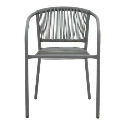 Πολυθρόνα Art Maison Arclight στοιβαζόμενη μέταλλο-pe rattan σε ανθρακί απόχρωση 54x63x74εκ