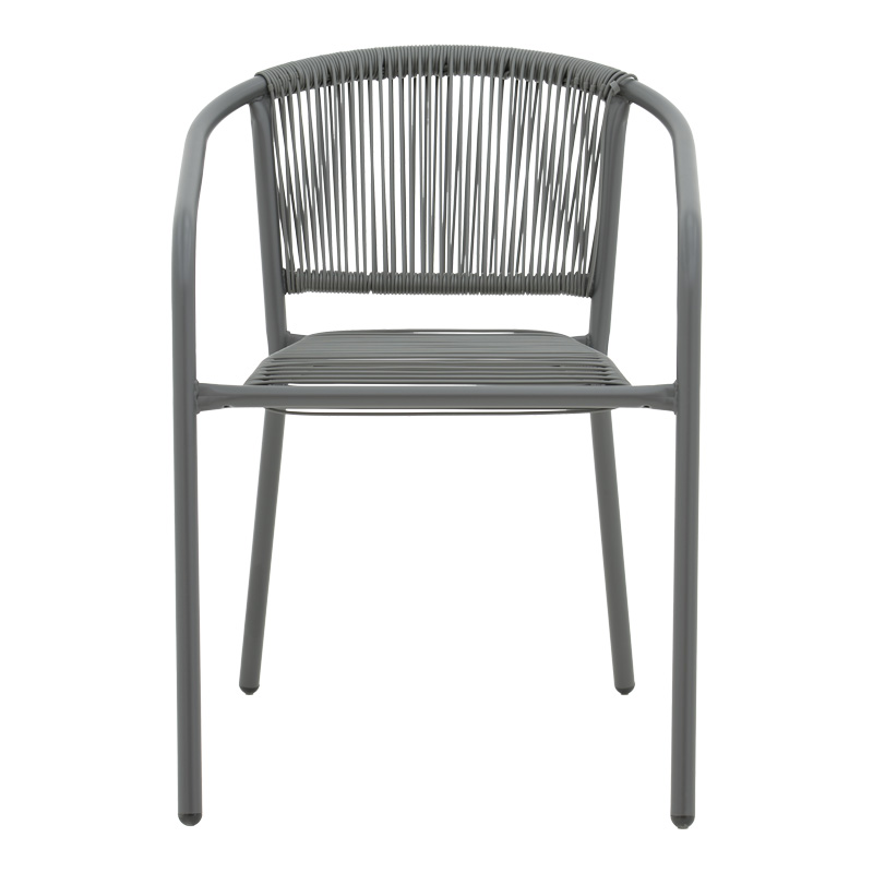 Πολυθρόνα Art Maison Arclight στοιβαζόμενη μέταλλο-pe rattan σε ανθρακί απόχρωση 54x63x74εκ