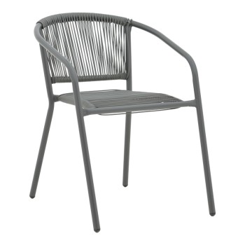 Πολυθρόνα Art Maison Arclight στοιβαζόμενη μέταλλο-pe rattan σε ανθρακί απόχρωση 54x63x74εκ