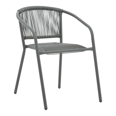 Πολυθρόνα Art Maison Arclight στοιβαζόμενη μέταλλο-pe rattan σε ανθρακί απόχρωση 54x63x74εκ