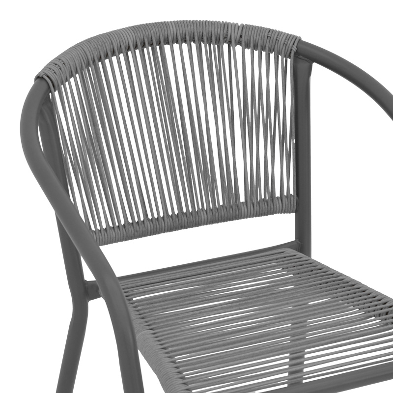 Πολυθρόνα Art Maison Arclight στοιβαζόμενη μέταλλο-pe rattan σε ανθρακί απόχρωση 54x63x74εκ