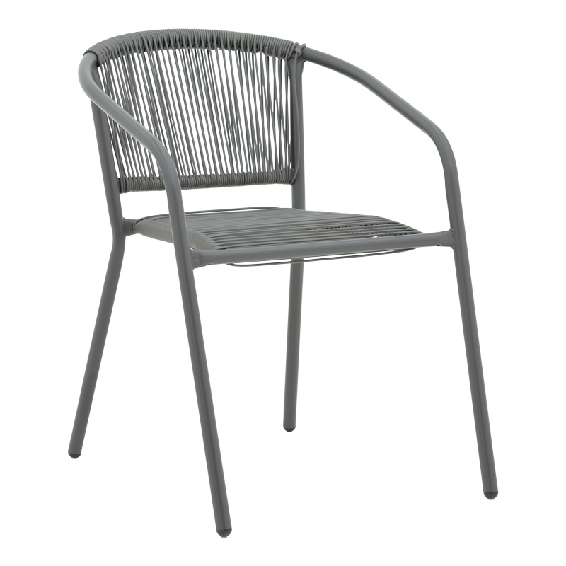 Πολυθρόνα Art Maison Arclight στοιβαζόμενη μέταλλο-pe rattan σε ανθρακί απόχρωση 54x63x74εκ