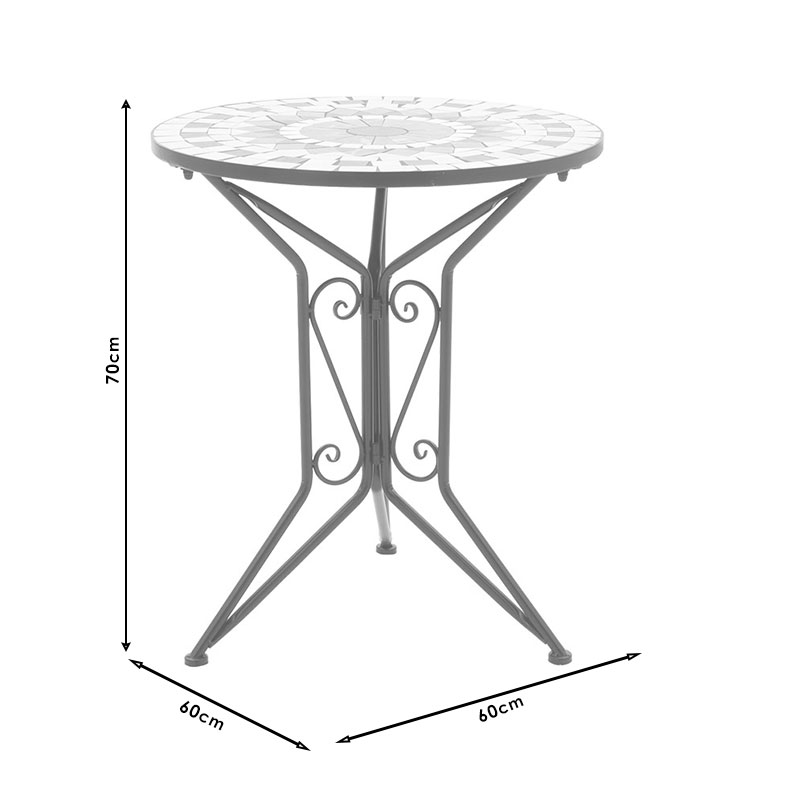 Τραπεζαρία κήπου 3 Τεμαχίων Art Maison Perugia - Black