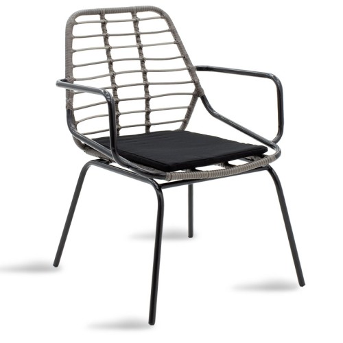 Καρέκλα κήπου Art Maison Φλωρεντία - Gray Black (63x60x82εκ)
