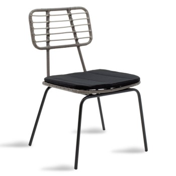 Καρέκλα Κήπου Art Maison Τσεζένα - Black Gray (46,5x55x85εκ.)
