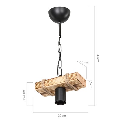 Φωτιστικό οροφής Art Maison Foligno - Black Natural (20x10x43εκ.) Φωτιστικό οροφής Art Maison Foligno - Black Natural (20x10x43εκ.)
