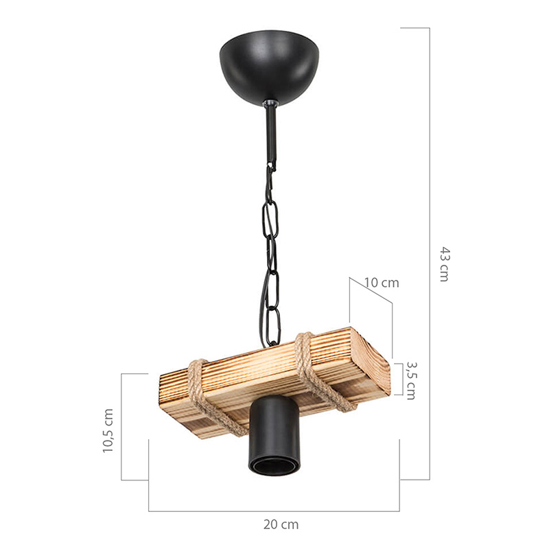 Φωτιστικό οροφής Art Maison Foligno - Black Natural (20x10x43εκ.) Φωτιστικό οροφής Art Maison Foligno - Black Natural (20x10x43εκ.)