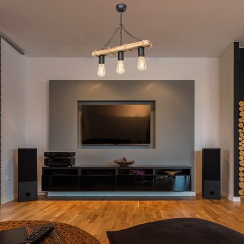 Φωτιστικό οροφής τρίφωτο Art Maison Foligno - Black Natural (48,5x10x47εκ.)