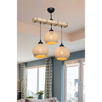 Φωτιστικό οροφής τρίφωτο Art Maison Λα Σπέτσια - Cream Natural (50x20x63εκ)