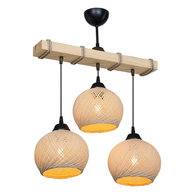 Φωτιστικό οροφής τρίφωτο Art Maison Λα Σπέτσια - Cream Natural (50x20x63εκ)