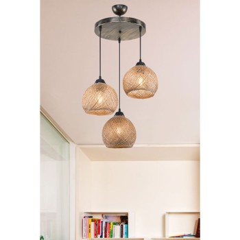 Φωτιστικό οροφής τρίφωτο Art Maison Μπαρλέτα - Brown (Φ40x75εκ)