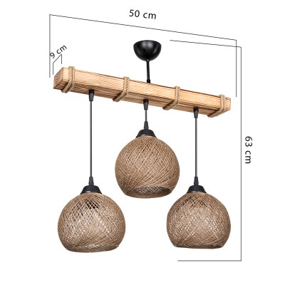 Φωτιστικό οροφής τρίφωτο Art Maison Cuneo - Walnut Beige (50x20x63εκ) Φωτιστικό οροφής τρίφωτο Art Maison Cuneo - Walnut Beige (50x20x63εκ)