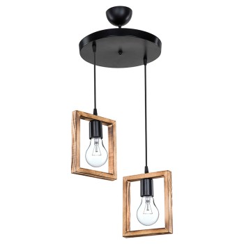 Φωτιστικό οροφής δίφωτο Art Maison Moncalieri - Walnut (Φ43x83εκ)