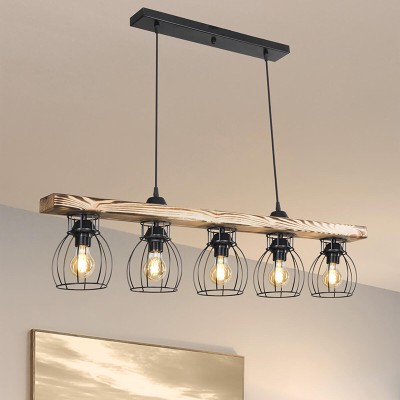Φωτιστικό οροφής πεντάφωτο Art Maison Moncalieri - Walnut Black (100x12x75εκ)