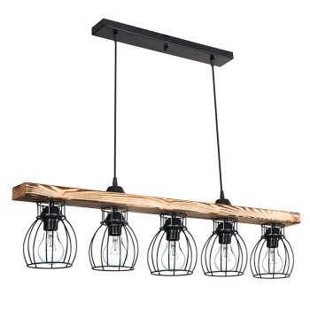 Φωτιστικό οροφής πεντάφωτο Art Maison Moncalieri - Walnut Black (100x12x75εκ)
