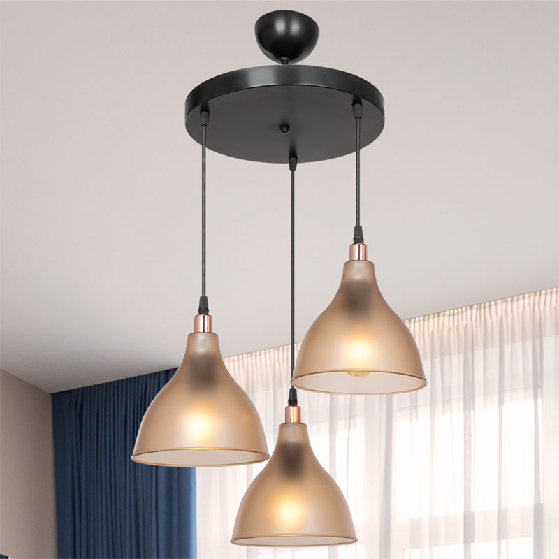 Φωτιστικό οροφής τρίφωτο Art Maison Moncalieri - Black Honey (Φ40x80εκ)