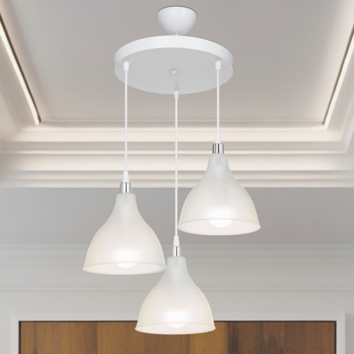 Φωτιστικό οροφής τρίφωτο Art Maison Moncalieri - White (40x40x80εκ)