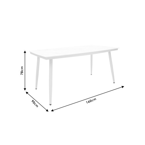 Τραπέζι κήπου Art Maison Σαλέρνο	 - White Glass (160x90x78εκ)