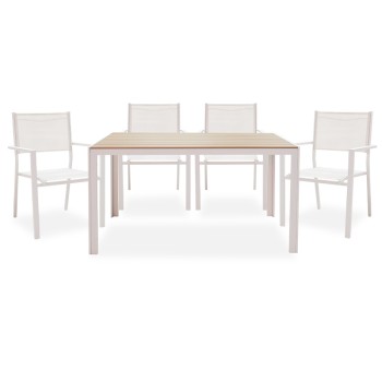 Τραπεζαρία κήπου 5 Τεμαχίων Art Maison Ravenna - White Natural