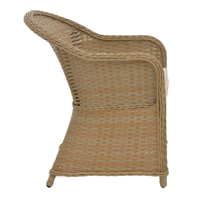 Πολυθρόνα κήπου Art Maison Scuttle rattan καφέ- textilene μπεζ 70x57x85εκ Πολυθρόνα κήπου Art Maison Scuttle rattan καφέ- textilene μπεζ 70x57x85εκ