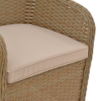 Πολυθρόνα κήπου Art Maison Scuttle rattan καφέ- textilene μπεζ 70x57x85εκ Πολυθρόνα κήπου Art Maison Scuttle rattan καφέ- textilene μπεζ 70x57x85εκ
