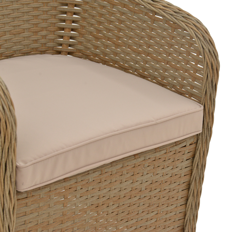 Πολυθρόνα κήπου Art Maison Scuttle rattan καφέ- textilene μπεζ 70x57x85εκ Πολυθρόνα κήπου Art Maison Scuttle rattan καφέ- textilene μπεζ 70x57x85εκ