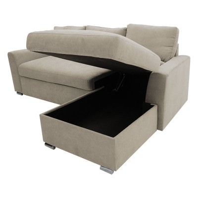 Γωνιακός καναπές κρεβάτι Art Maison Νάπολη Left - Beige (236x164x88εκ)