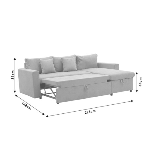 Γωνιακός καναπές κρεβάτι Art Maison Μιλάνο - Green (225x148x81εκ)