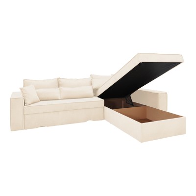 Γωνιακός καναπές-κρεβάτι αναστρέψιμος Art Maison Vullaby ύφασμα σε μπεζ απόχρωση 283x214x83εκ