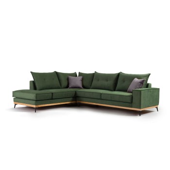 Γωνιακός καναπές δεξιά γωνία Art Maison Italy - Cypress Charcoal (290x235x95εκ)
