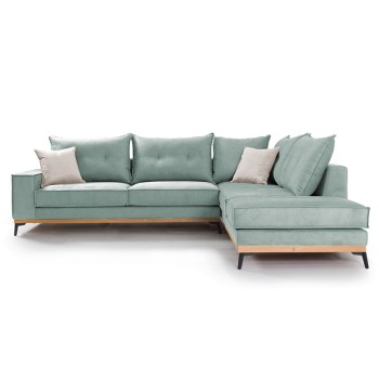 Γωνιακός καναπές αριστερή γωνία Art Maison Italy - Ciel Cream (290x235x95εκ)