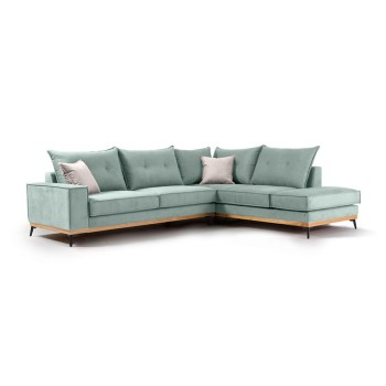 Γωνιακός καναπές αριστερή γωνία Art Maison Italy - Ciel Cream (290x235x95εκ)