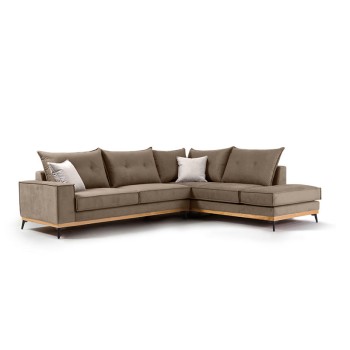 Γωνιακός καναπές αριστερή γωνία Art Maison Italy - Mocca Cream (290x235x95εκ)