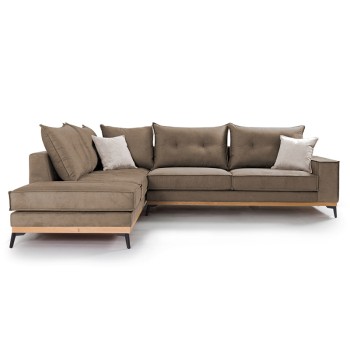 Γωνιακός καναπές δεξιά γωνία Art Maison Italy - Mocca Cream (290x235x95εκ)