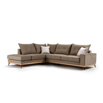 Γωνιακός καναπές δεξιά γωνία Art Maison Italy - Mocca Cream (290x235x95εκ)