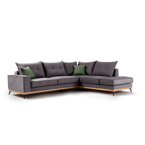 Γωνιακός καναπές αριστερή γωνία Art Maison Italy - Charcoal Cypress (290x235x95εκ)