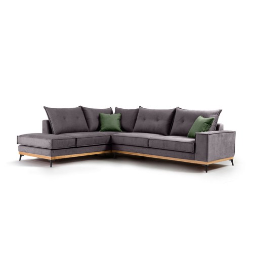 Γωνιακός καναπές δεξιά γωνία Art Maison Italy - Charcoal Cypress (290x235x95εκ)